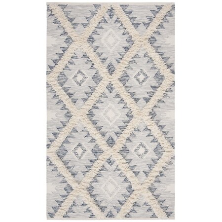 Safavieh Hand Woven 8 x 10 ft. Kenya Contemporary RugSilver & Ivory Rectangle KNY455G-8